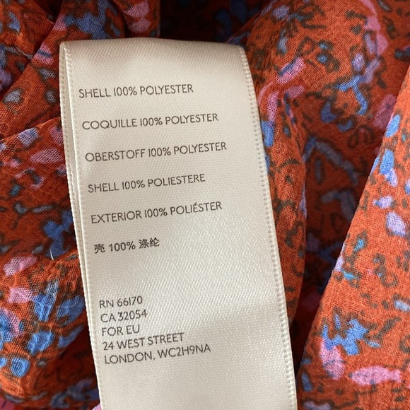 Free People Lola Kimono in Wild Red Ditsy Floral Tassel Tie Front Bell Sleeves S - Picture 14 of 15